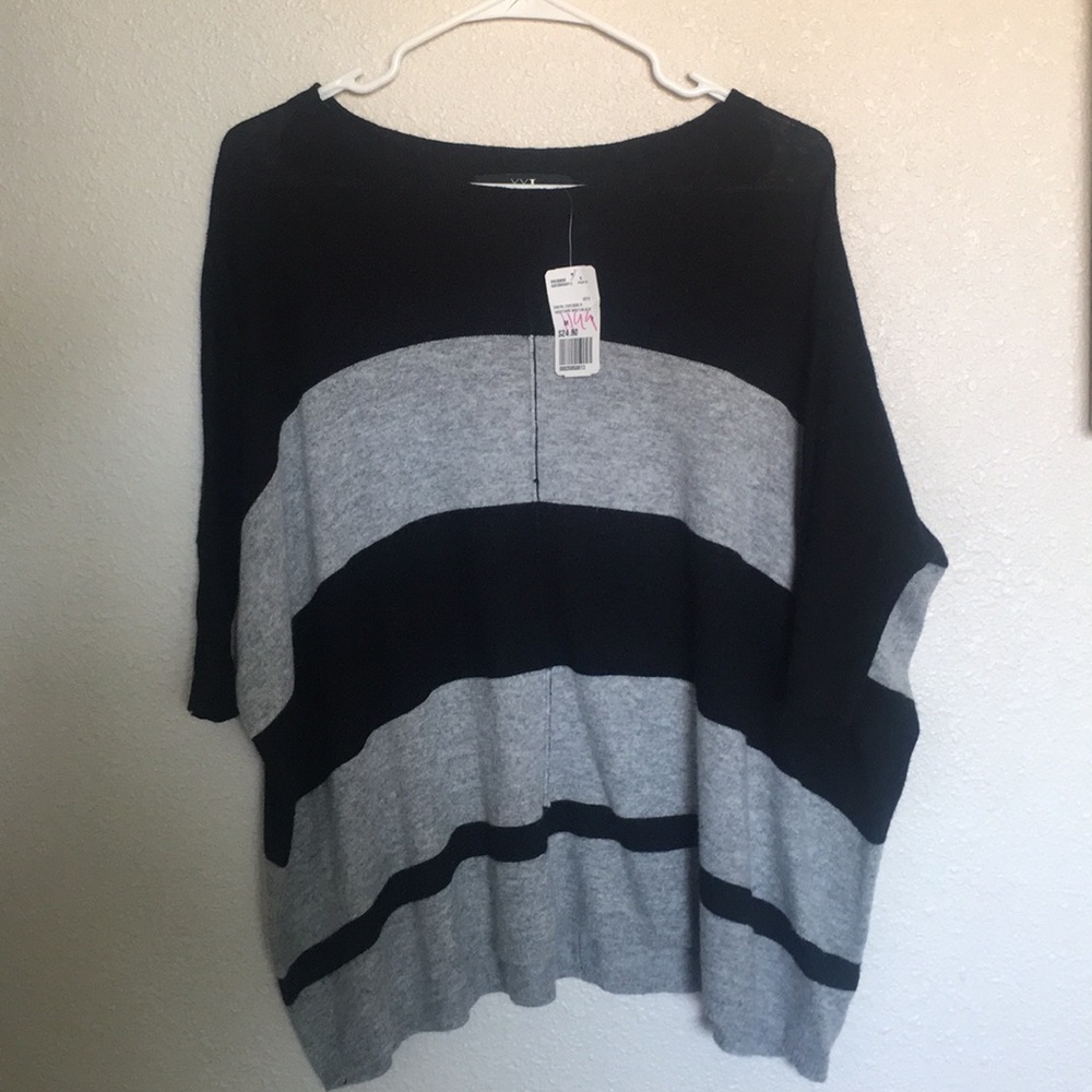 Black/Grey Sweater Top
